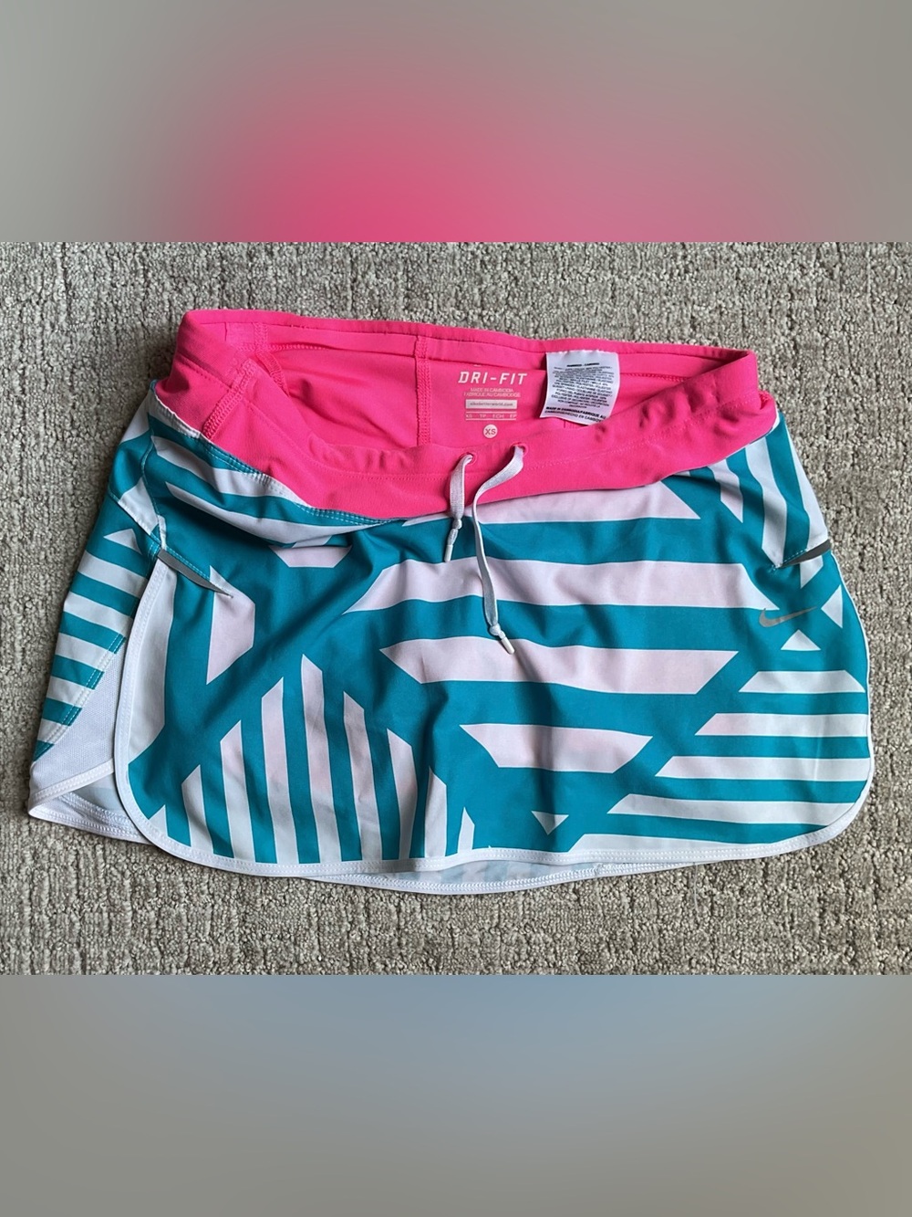 Women's Turquoise & Pink Athletic Skort